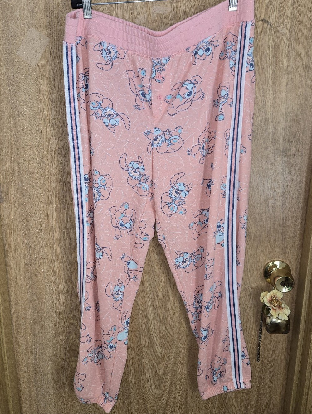 Disney Lilo & Stitch Pink PJ Pajama Jogger Sleep Comfy Pants